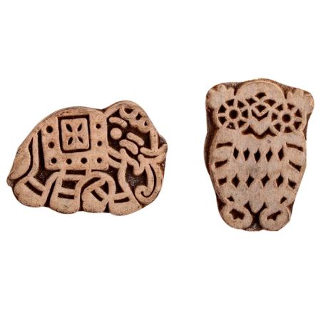 Set of 2 Piece New Mix Wooden Printing Block